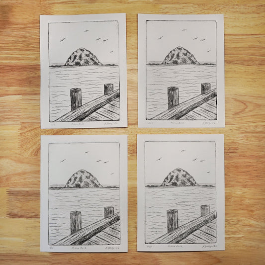 "Morro Rock" Drypoint Print