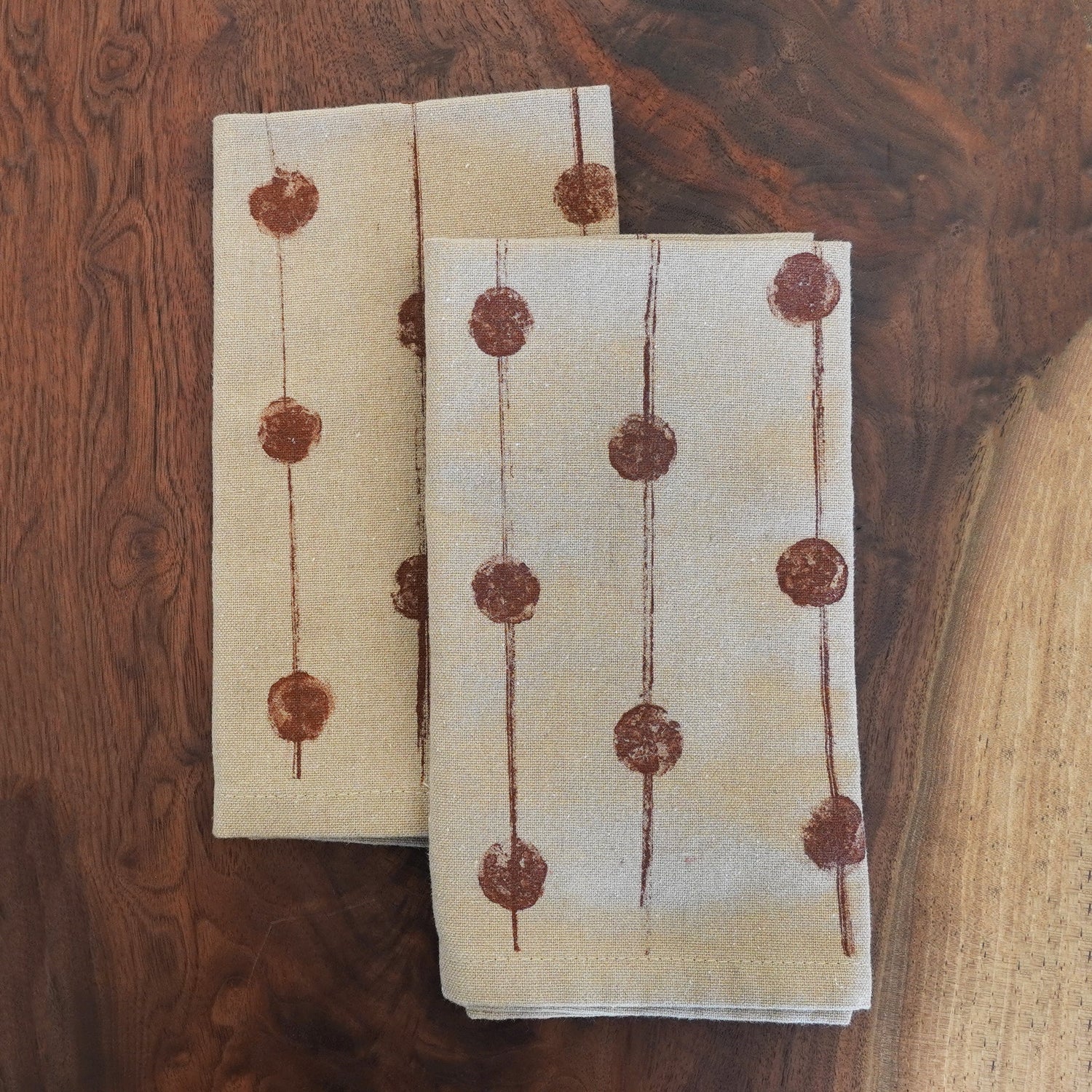 Hand-printed block print 100% cotton napkins by Jax Atelier.