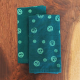 Abstract Dots Block Printed Teal Napkin Set by Jax Atelier Handmade in San Diego
