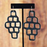 Artful Black Abstract Cutout Polymer Clay Earrings Handmade by Jax Atelier in San Diego