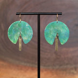 Artful Brass Patina Circle and Dangle Earrings by Jax Atelier Handmade in San Diego
