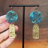 Artsy Unique Brass Patina Hammered Arch Earrings by Jax Atelier Handmade in San Diego