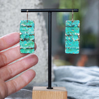 Unique Brass Patina Textured Statement Earrings JAX Atelier Made in San Diego