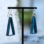 Unique Geometric Triangle Patina Statement Earrings JAX Atelier Made in San Diego