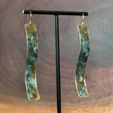 One of a kind Wavy Patina Statement Earrings by JAX Atelier Handcrafted in San Diego