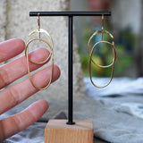 Unique Brass Wire Abstract Coil Flow Statement Earrings JAX Atelier San Diego Made