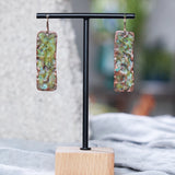 Unique Copper Patina Textured Rectangle Statement Earrings JAX Atelier San Diego Made