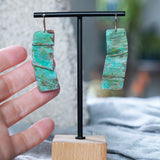 Unique Copper Patina Textured Abstract Statement Earrings JAX Atelier San Diego Made