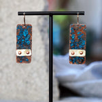 Artful Copper Patina and Brass Riveted Statement Earrings by JAX Atelier Made in San Diego.