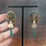 Artful Geometric Abstract Riveted Statement Earrings by Jax Atelier Handcrafted in San Diego