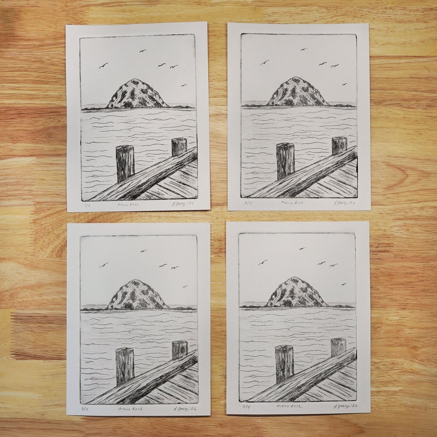 "Morro Rock" Drypoint Print