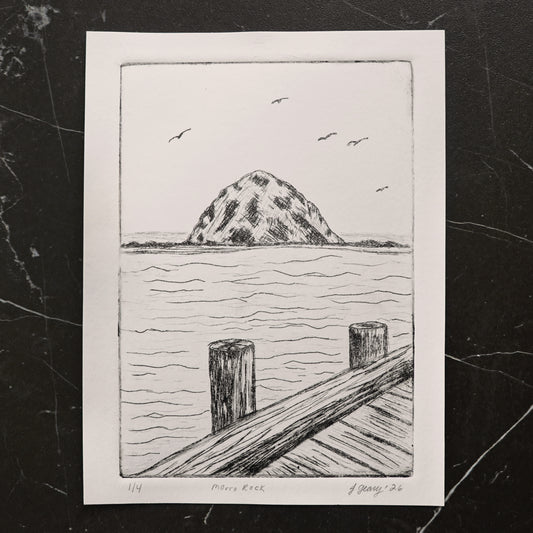 "Morro Rock" Drypoint Print