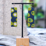 Navy Blue Lime Abstract Statement Earrings JAX Atelier Made in San Diego