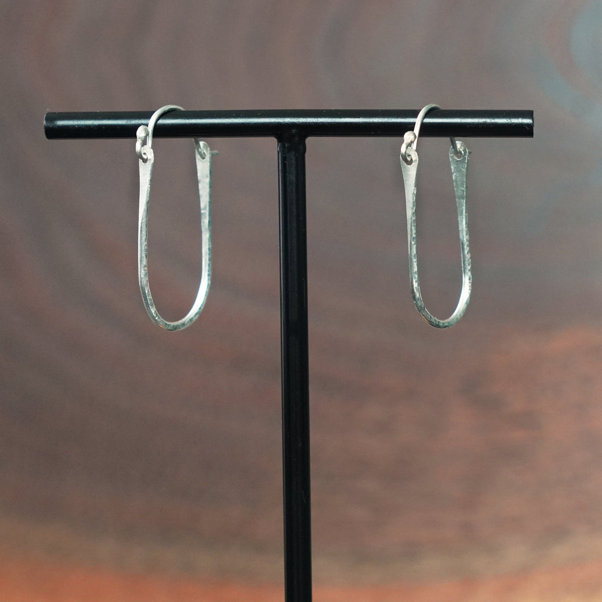 Artful Sterling Silver Narrow Hoop Earrings by Jax Atelier Handmade in San Diego