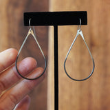 One of a kind Sterling Silver Teardrop Ombre Patina Earrings by Jax Atelier Handmade in San Diego
