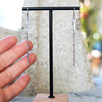 Unique Sterling Silver Textured Bar Earrings JAX Atelier San Diego Made