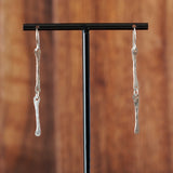 Sterling Silver Textured Two-Part Drop Earrings by Jax Atelier Made in San Diego