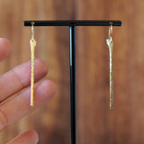 Unique Textured Brass Bar Earrings by JAX Atelier handmade in San Diego