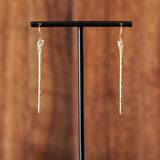 Artful Textured and Hammered Brass Bar Earrings by JAX Atelier handmade in San Diego