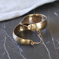 Classic Textured Darkened Brass Patina Hoop Earrings JAX Atelier Made in San Diego