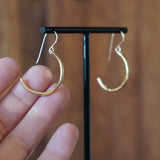 Unique, OOAK Textured Brass Half Hoop Earrings by Jax Atelier made in San Diego