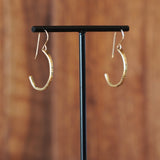 Artful Textured Brass Half Hoop Earrings by Jax Atelier handmade in San Diego