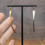 One of a kind Textured Curved Brass Bar Statement Earrings by Jax Atelier Handmade in San Diego