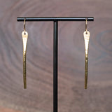 Artful Textured Curved Brass Bar Statement Earrings by Jax Atelier Handcrafted in San Diego
