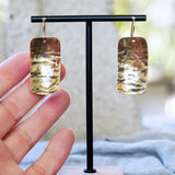 Artful Textured Domed Brass Patina Statement Earrings JAX Atelier San Diego Made
