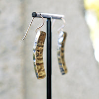 OOAK Textured Domed Brass Patina Statement Earrings JAX Atelier Made in San Diego