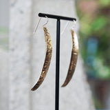 Unique Textured Folded Brass Patina Statement Earrings JAX Atelier Made in San Diego