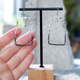Unique Hammered Sterling Silver Geometric Ombre Patina Statement Earrings JAX Atelier Made in San Diego