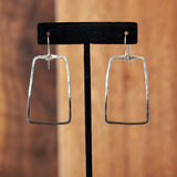 Unique Hammered Sterling Silver Geometric Ombre Patina Statement Earrings JAX Atelier Handmade in San Diego