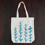 Blue Leaves Hand Painted Tote Bag JAX Atelier San Diego