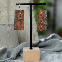 Textured Copper Rectangle Patina Earrings Jax Atelier