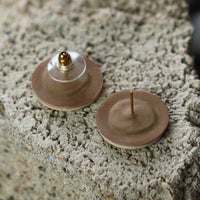 Cream Caramel Polymer Clay Stud Earrings JAX Atelier