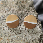 Cream Caramel White Polymer Clay Stud Earrings JAX Atelier