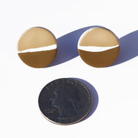 Cream and Caramel Polymer Clay Stud Earrings by JAX Atelier