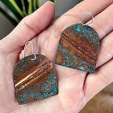 Unique Arch Textured Copper Patina Earrings Jax Atelier San Diego