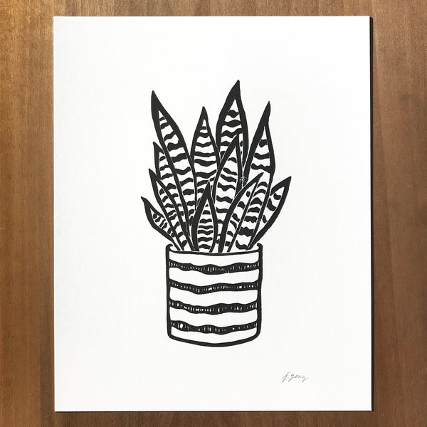 Snake Plant Block Print JAX Atelier