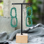 Textured Seafoam Green Cut-out Abstract Polymer Clay Earrings JAX Atelier