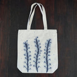 Hand Painted Violet Flowers Tote Bag JAX Atelier San Diego